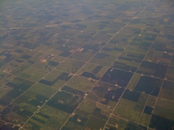 Perfectly square farmland sections, Indiana